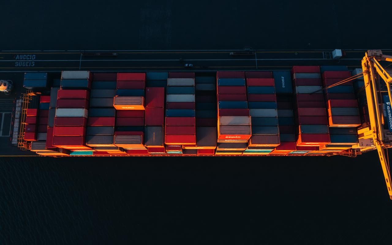 International shipping containers at port