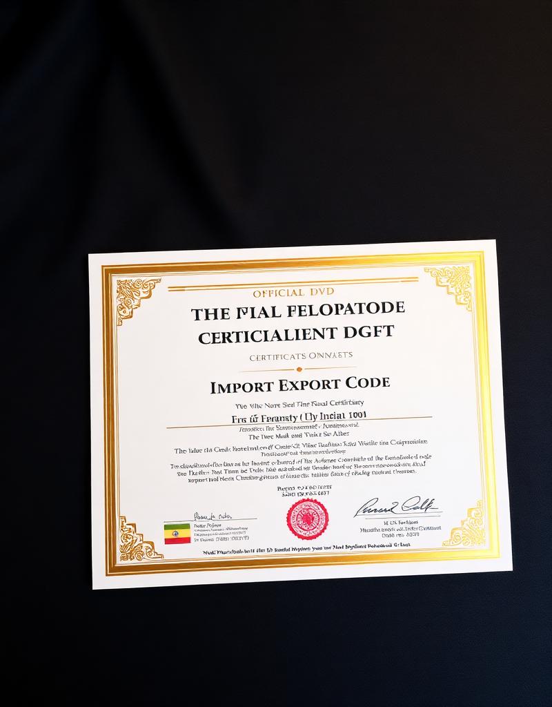 IEC Import Export Code certificate