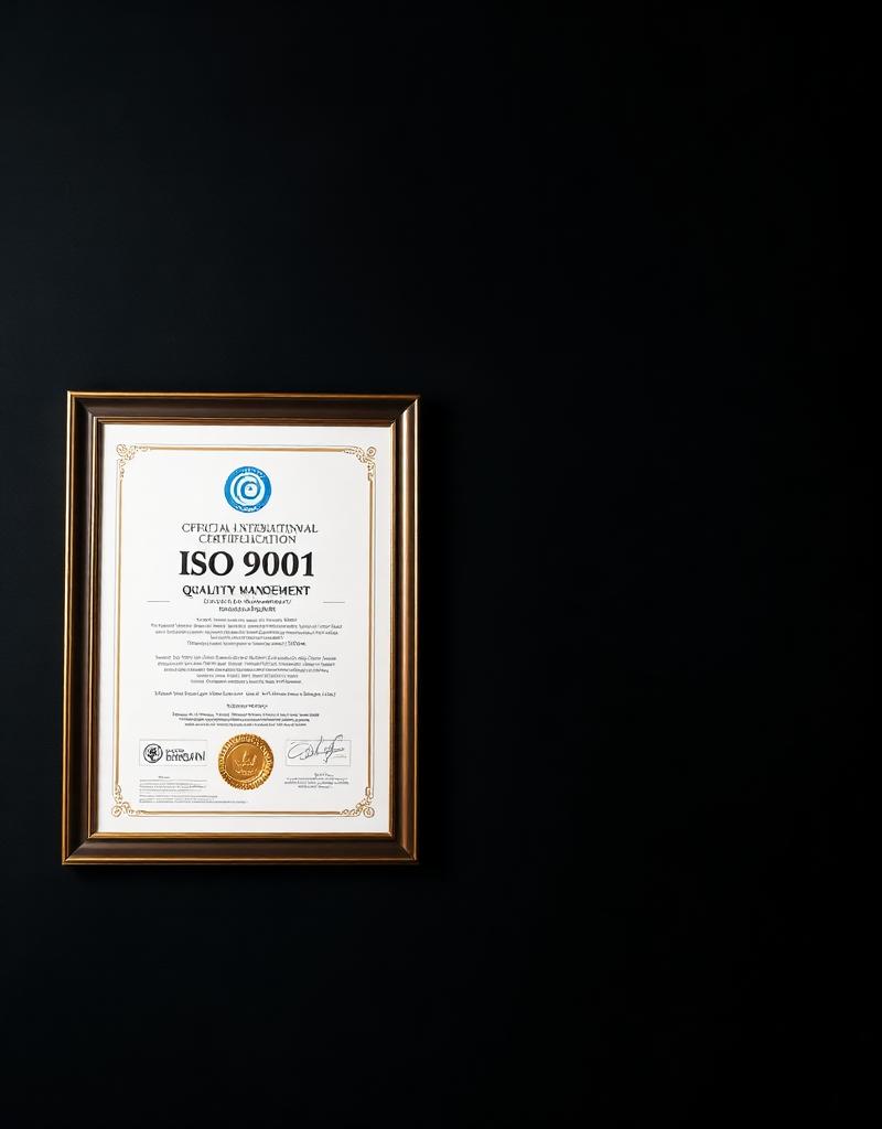 ISO 9001 Quality Management System certificate